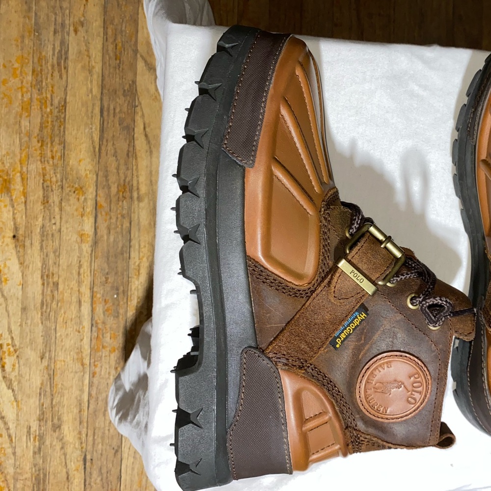 Polo Ralph Lauren Duck Boots Men’s Brown Leather Suede Sz. 8
